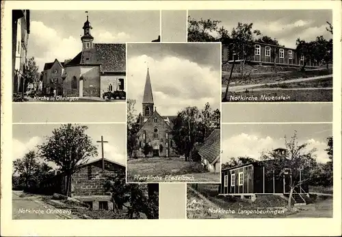 Ak Pfedelbach in Württemberg, Kirche in Öhringen, Notkirche Ohrnberg, Langenbeutingen, Neuenstein