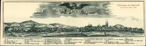 Klapp Ak Bayreuth in Oberfranken, Panorama 1720 - 1739