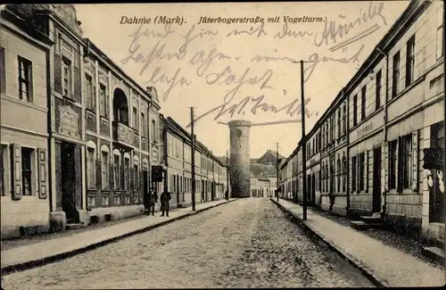 Ak Dahme Mark, Jüterbogerstraße mit Vogelturm