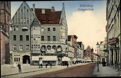 Ak Lutherstadt Wittenberg, Collegienstraße, Geschäfte