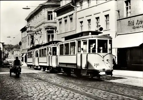 Ak 80 Jahre Straßenbahn Brandenburg, Bw 291, 295, Tw 194, Hauptstraße Richtung Jahrtausendbrücke