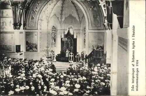 Ak Skutskär Schweden, Johanneskirche, Einweihung 1906