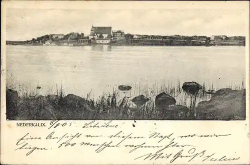 Ak Nederkalix Schweden, Ortsansicht