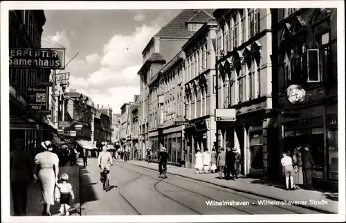 Ak Wilhelmshaven an der Nordsee, Wilhelminshavener Straße, Erfurter Samenhaus, Passanten