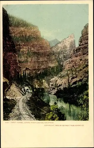 Ak Colorado Vereinigte Staaten, Grand River Canyon, Erster Tunnel