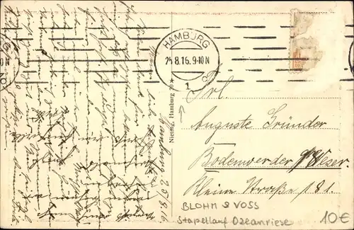 Ak Hamburg, HAPAG Dampfer Vaterland, Passagierschiff, Schnelldampfer, Imperator Klasse, Stapellauf