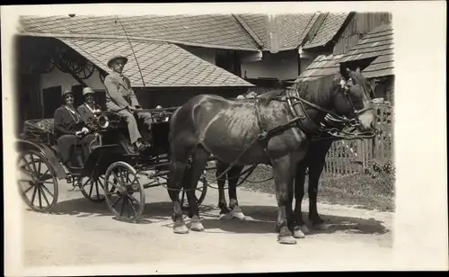 Foto Ak Stangendorf Mülsen in Sachsen, Kutsche