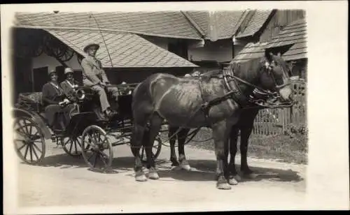 Foto Ak Vendolí Stangendorf Svitavy Zwittau Region Pardubice, Kutsche, Pferde