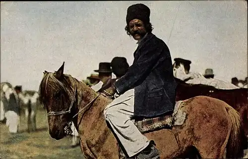 Ak Balkan, Zigeuner, Mann auf einem Pferd, Reiter
