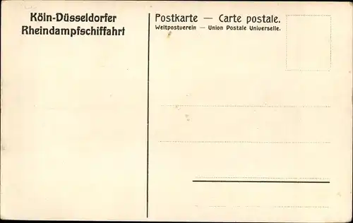 Ak Köln Düsseldorfer Rheindampfschifffahrt, Kirche, Salondampfer