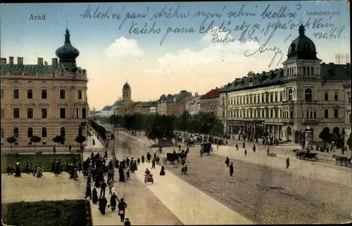Ak Arad Rumänien, Andrassy Straße