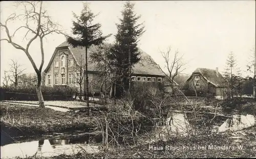 Foto Ak Münster Westfalen, Haus Rüschhaus am Fluss