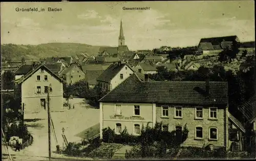 Ak Grünsfeld in Baden, Gesamtansicht