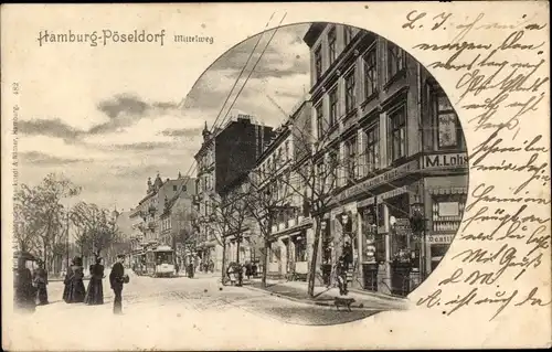 Ak Hamburg Eimsbüttel Rotherbaum Pöseldorf, Mittelweg, Straßenbahn