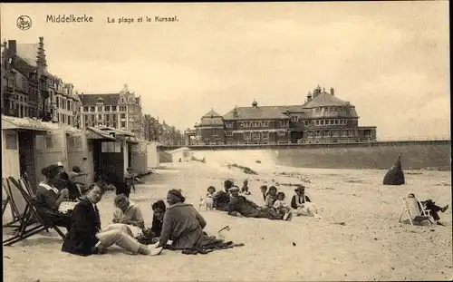 Ak Middelkerke Westflandern, Strand, Kursaal