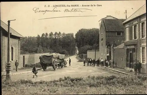 Ak Longueil Sainte Marie Oise, Avenue de la Gare