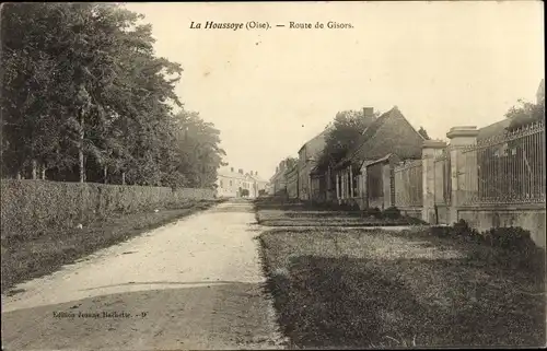 Ak La Houssoye Oise, Route de Gisors