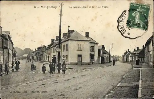 Ak Maignelay Montigny Oise, die Grande Rue und die Green Street