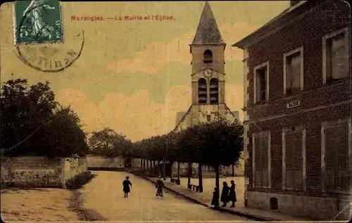 Ak Morangles-Oise, Rathaus, Kirche