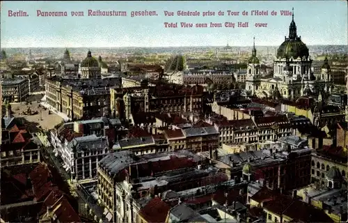 Ak Berlin Mitte, Panorama vom Rathausturm gesehen