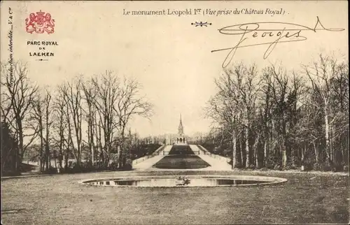 Ak Laeken Brüssel Brüssel, Leopold-Denkmal, Königsschloss