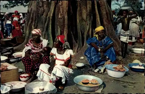 Ak Afrika, Marktszene, afrikanische Frauen