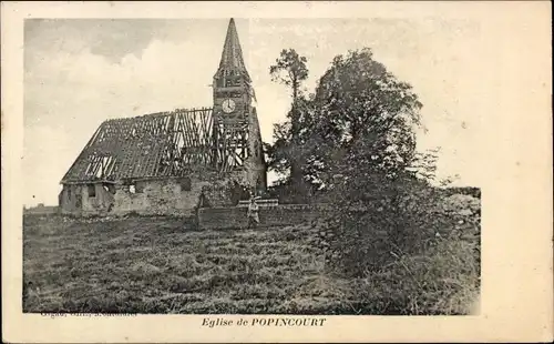 Ak Popincourt Somme, Kirche