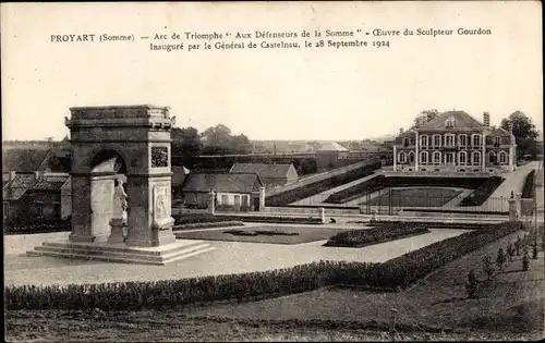 Ak Proyart Somme, Arc de Triomphe