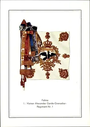 Ak Fahne I. Kaiser Alexander Garde Grenadier Regiment Nr. 1