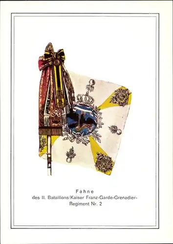 Ak Fahne II. Bataillon Kaiser Franz Garde Grenadier Regiment Nr. 2