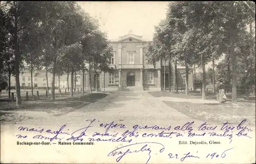 Ak Roclenge sur Geer Bassenge Wallonien Lüttich, Gemeinschaftshaus