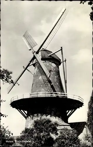 Ak Sluis Zeeland Niederlande, Mühle