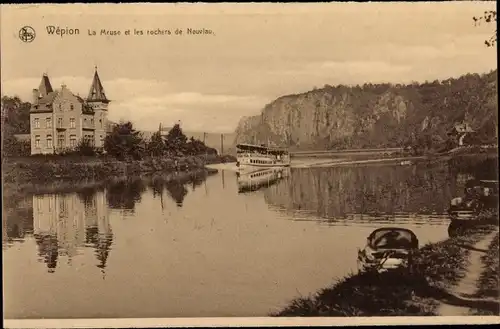 Ak Wepion sur Meuse Namur Wallonien, La Meuse, Rochers de Neovlau