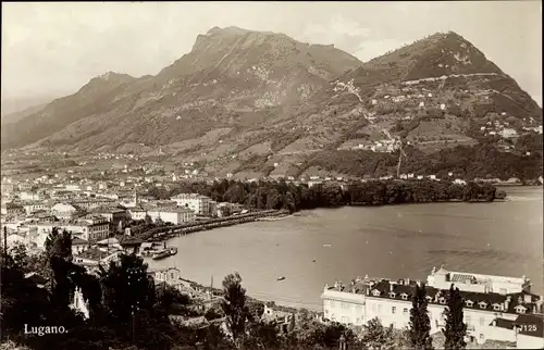 Ak Lugano Kanton Tessin Schweiz, Panorama