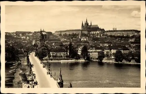 Ak Praha Prag Tschechien, Hradčany Hradschin, Karlsbrücke