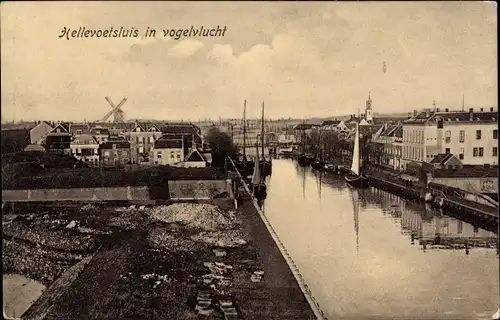 Ak Hellevoetsluis Südholland, vogelvlucht