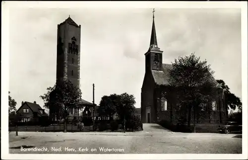 Ak Barendrecht Südholland, Kirche und Wasserturm