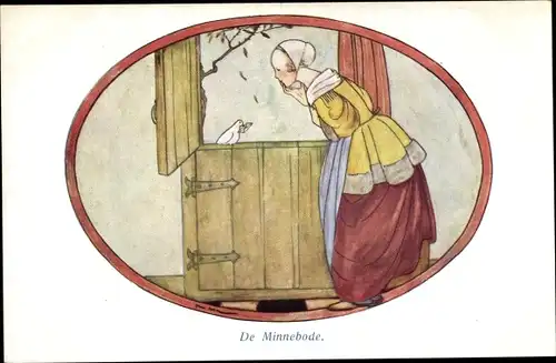 Künstler Ak Cramer, Oudt Nederlandsche Minneliedjes, De Minnebode