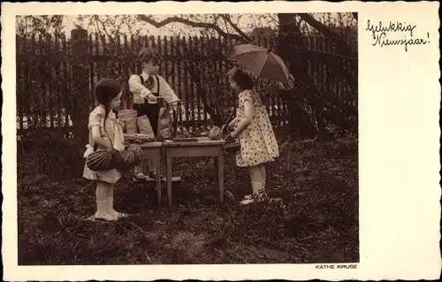 Ak Glückwunsch Neujahr, Käthe Kruse Puppen