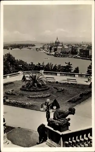 Ak Budapest Ungarn, Blick von der Königlichen Burg