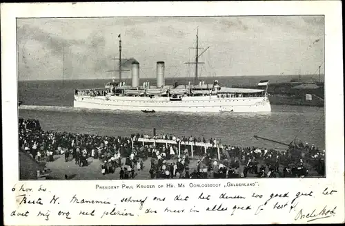 Ak President Paul Kruger, Niederländisches Kriegsschiff, Hr.Ms. Gelderland