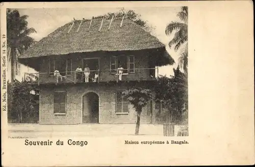 Ak Bangala RD Kongo Zaire, Europäisches Haus