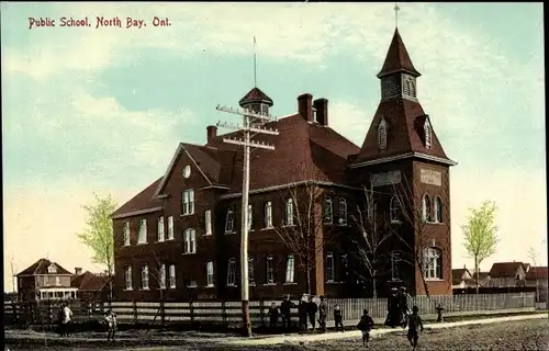 Ak North Bay Ontario Kanada, öffentliche Schule