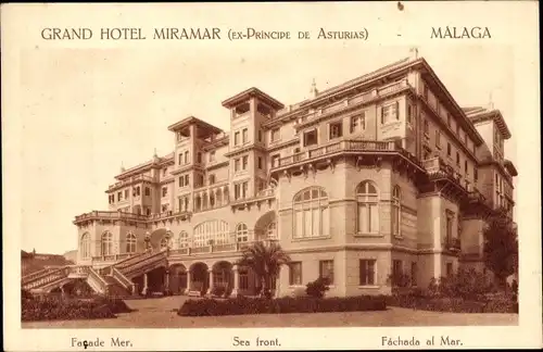 Ak Málaga Andalusien Spanien, Grand Hotel Miramar