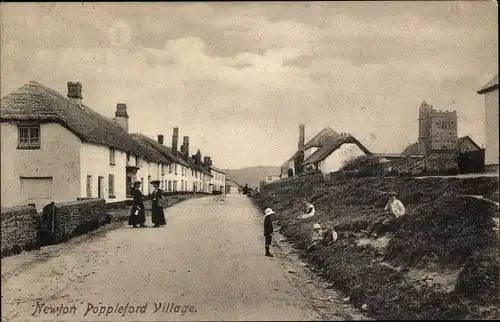 Ak Newton Poppleford Devon, Teilansicht