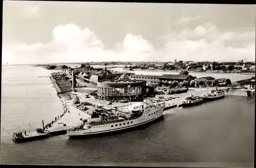 Ak Nordseebad Wilhelmshaven, Strand und Hafengelände