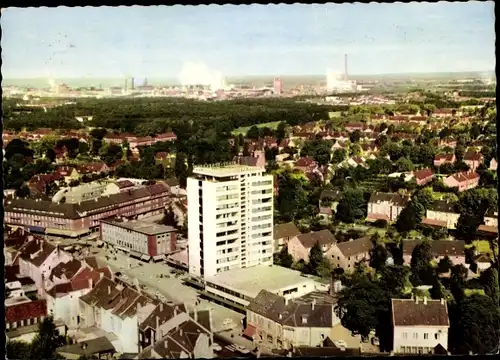 Ak Marl im Ruhrgebiet, Teilansicht mit Hochhaus der Stadtsparkasse