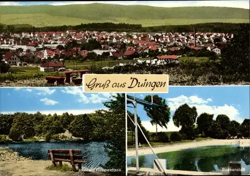 Ak Duingen in Niedersachsen, Panorama, Humboldtsee, Badeanstalt