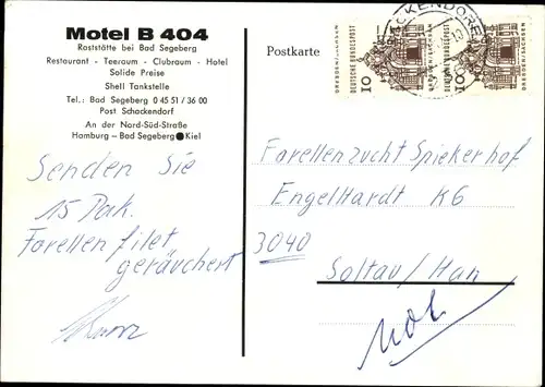 Ak Bad Segeberg in Holstein, Motel B 404