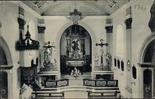 Ak Großheubach am Main Unterfranken, Innenansicht der Klosterkirche Engelsberg, Altar